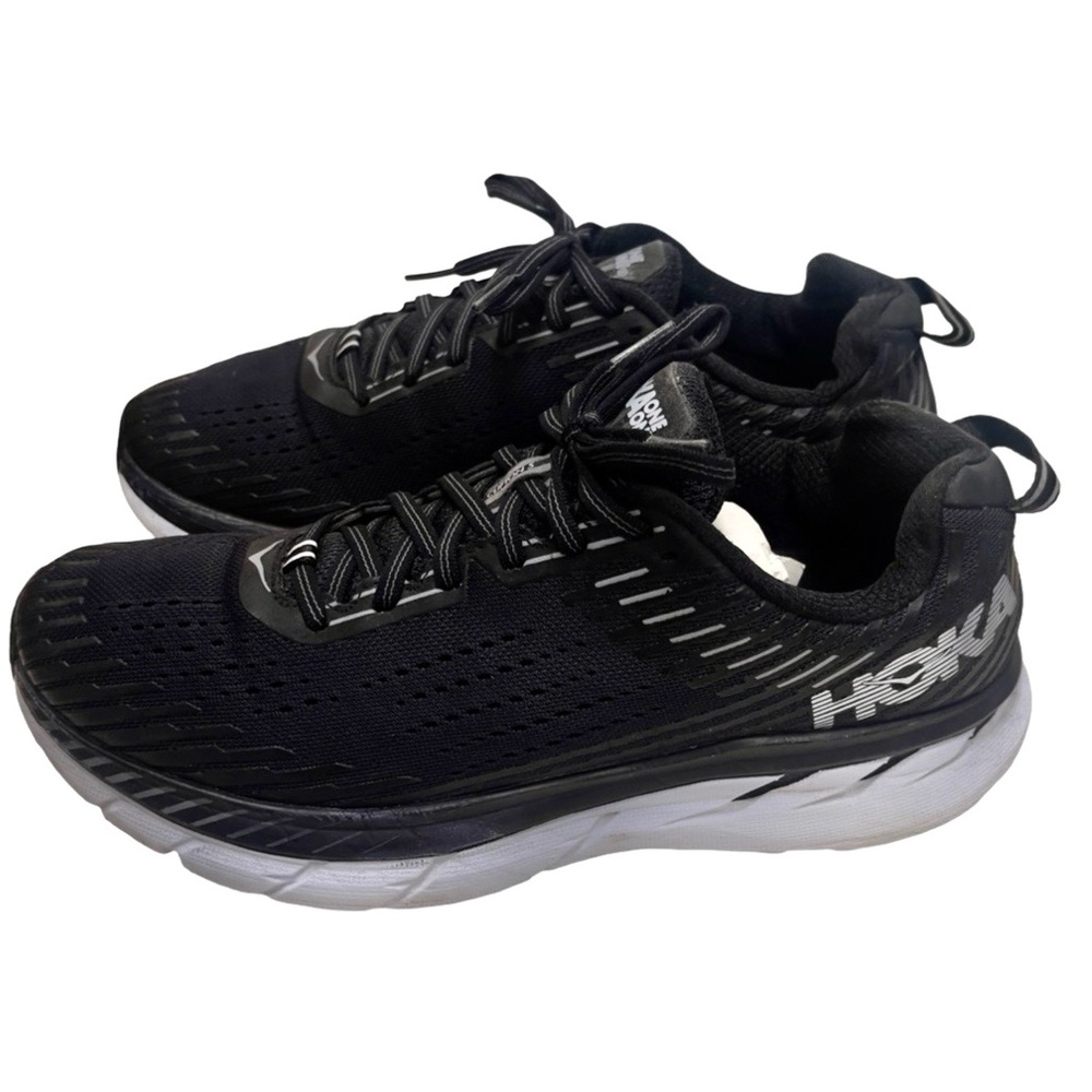 Hoka One One Black and White Athletic Shoes